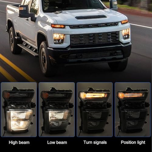 Halogen Headlight Assembly Pair Compatible with Chevy Right Passenger Side