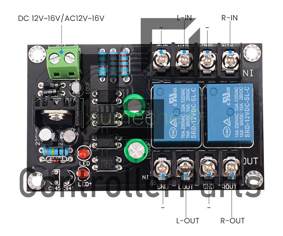 300W Digital Power Amplifier Protection Board Delay Relay Speaker Protection