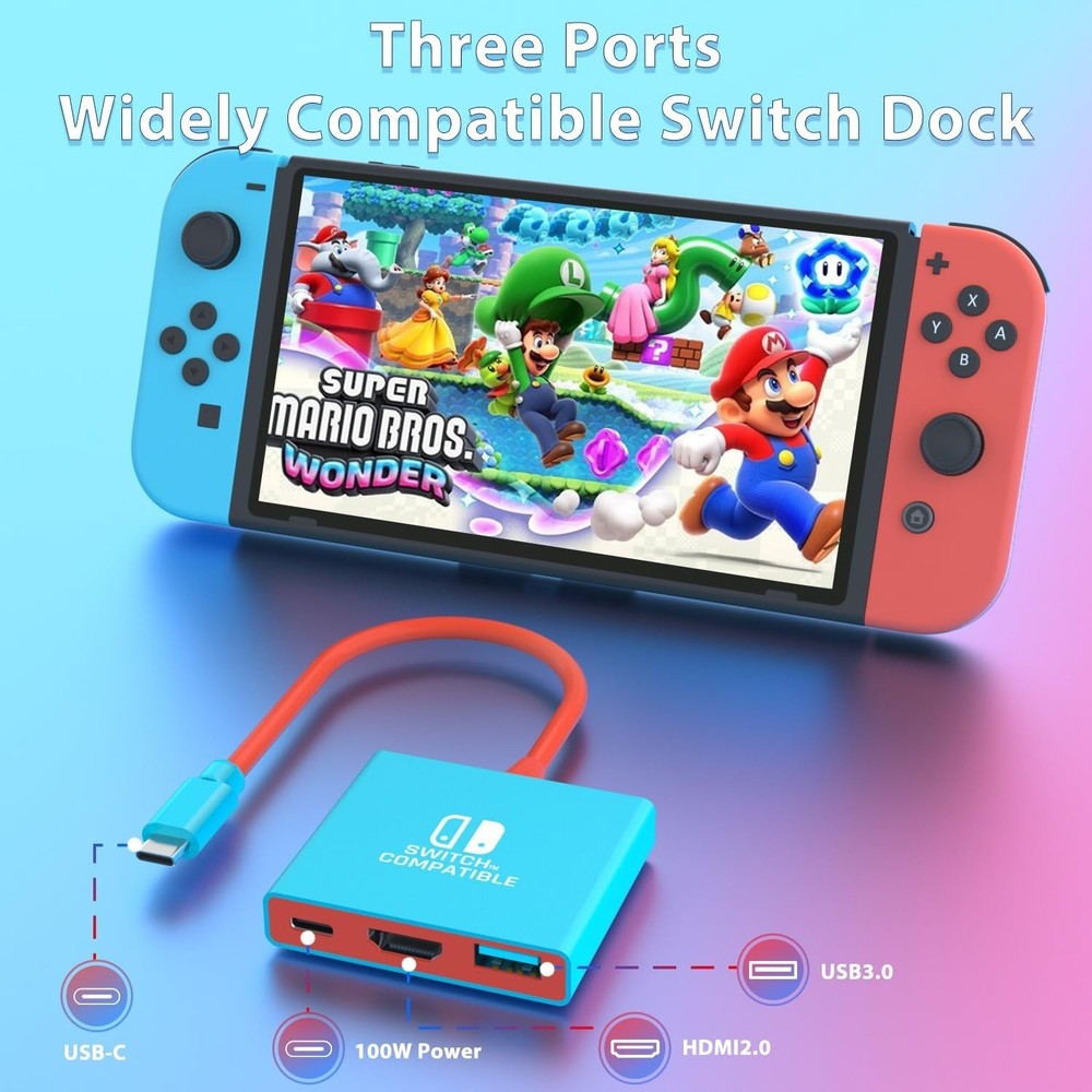 Switch Dock Switch Docking Station for Nintendo, Portable Switch1 TV Adapter ...