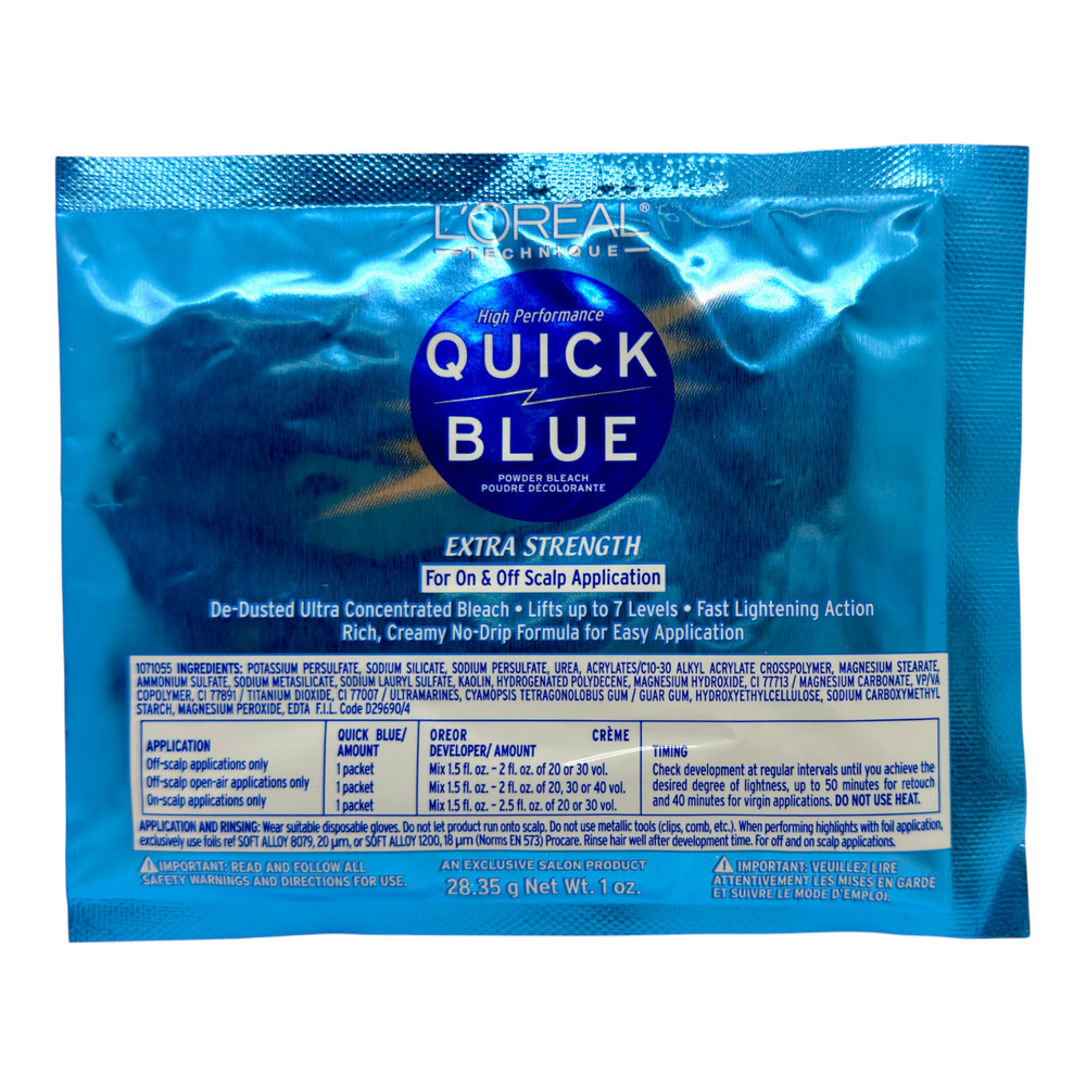 L'Oréal Quick Blue Powder Lightener 1oz Single Packet - High Performance