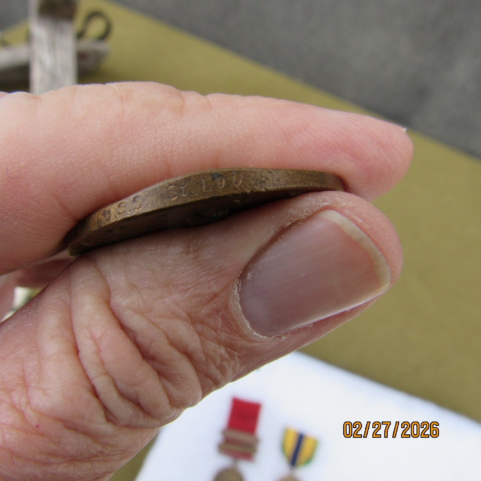 USN GCM GROUP 1910 2 BARS &USN MEXICO & RIM NAMED WW1 VICTORY MEDAL USS ST LOUIS