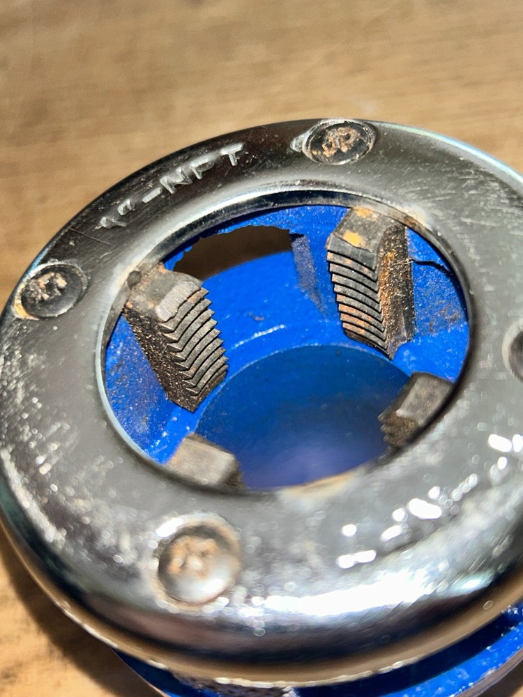NPT pipe thread die heads 1", 3/4" and 1/2"