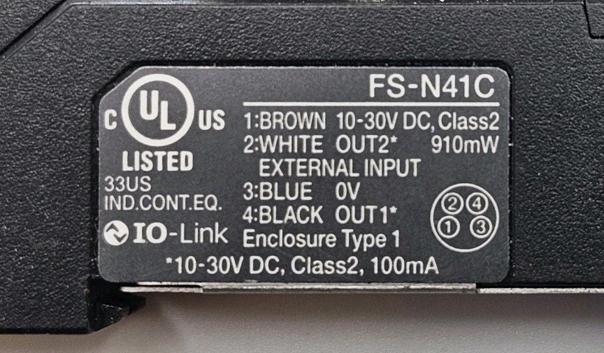Keyence FS-N41C Fiber Optic Sensor Main Unit, M8 Connector Type
