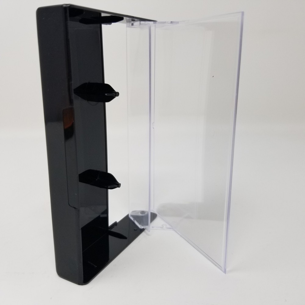 25 Cassette Tape Cases: Clear Front + Black Solid Back - Plastic