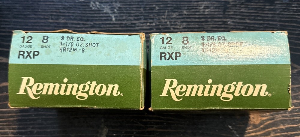 Two VINTAGE Remington RXP Field Load Shot 12 Ga Empty Shell Box