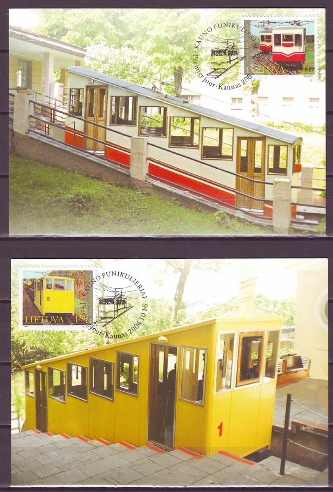Lithuania - 2004 "Kaunas Funiculars" Maximum Cards
