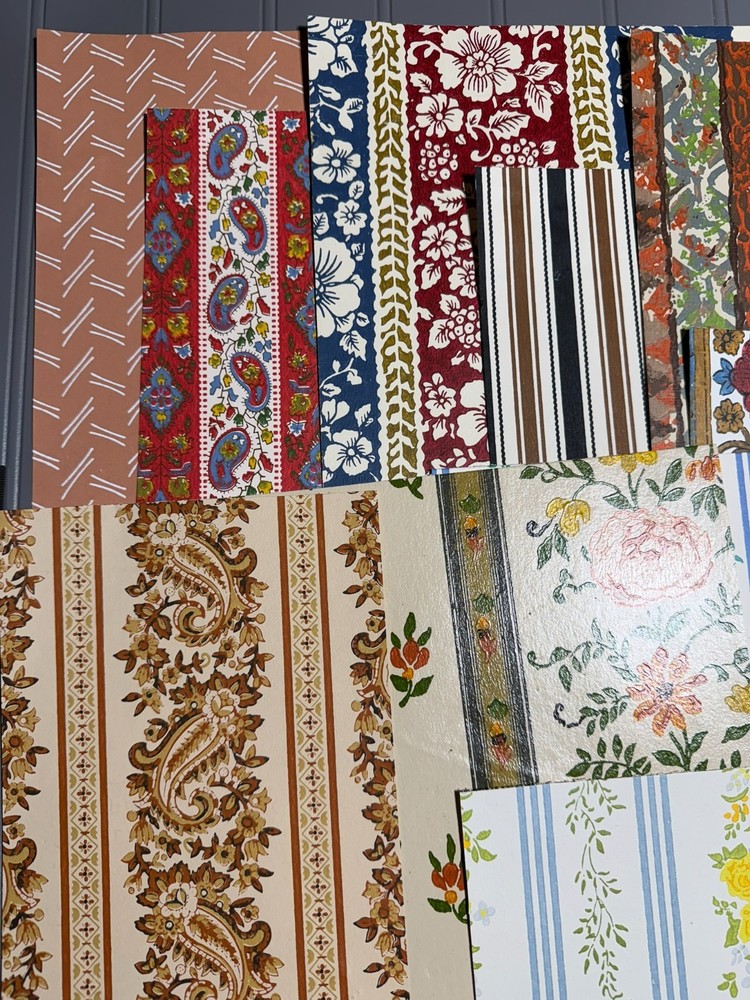 10 Assorted Vintage c1970s Wallpaper Samples / Remnants Retro. Set 2.