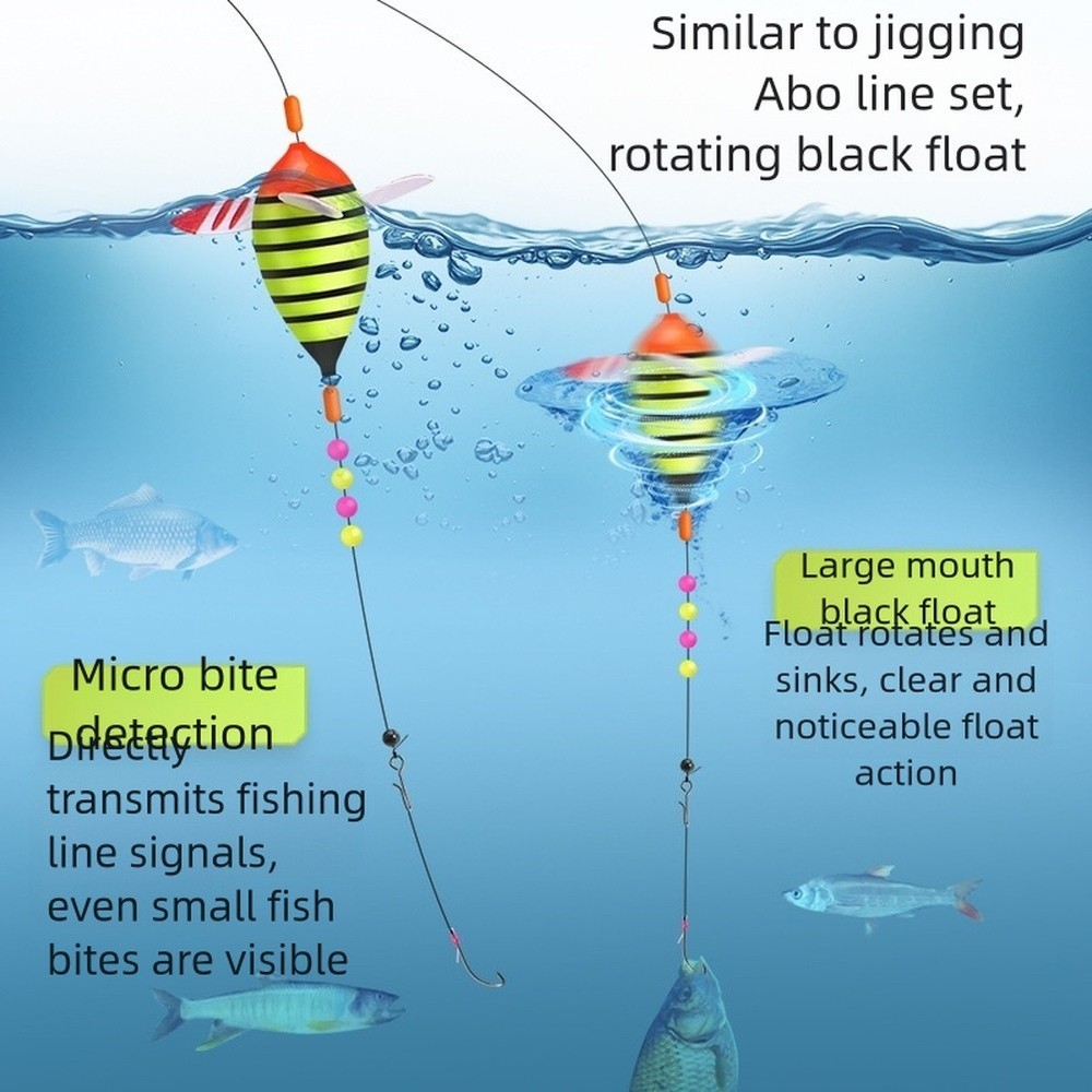 Fishing Float and Tackle Set for Small Fish with Easy Depth Adjustment Feature