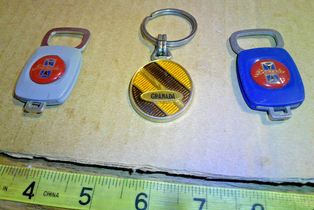 three original vintage auto keychains GRANADA.................A