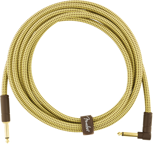 Fender Deluxe TWEED Series Electric Guitar Cable, Right-Angle to Straight 10' ft