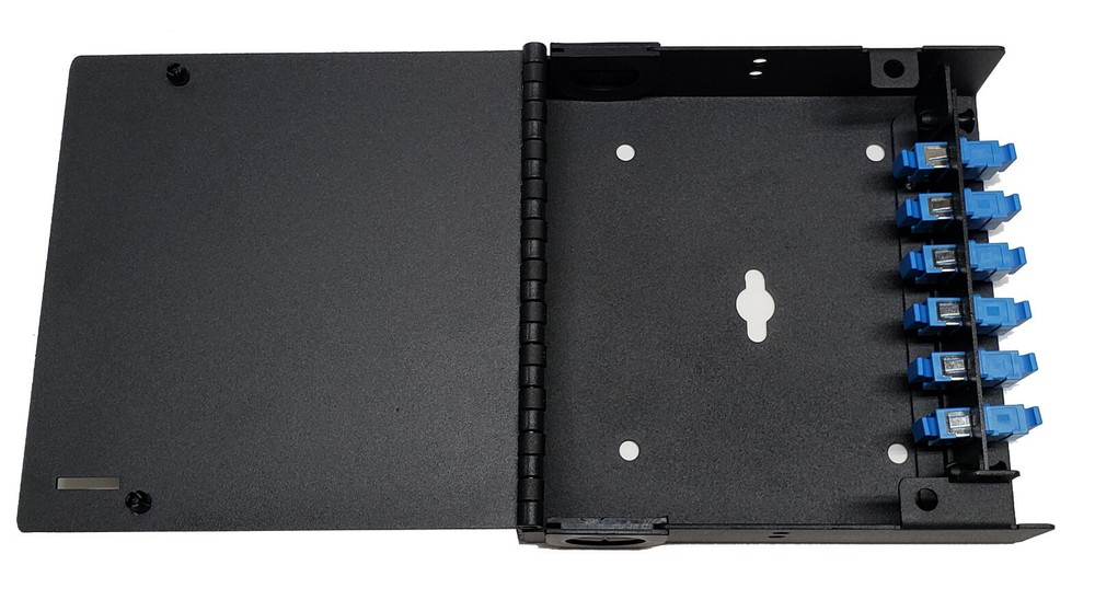 6 Fiber Wall Mount w/ 6 SC/UPC Simplex Adapters, Patch Only Singlemode