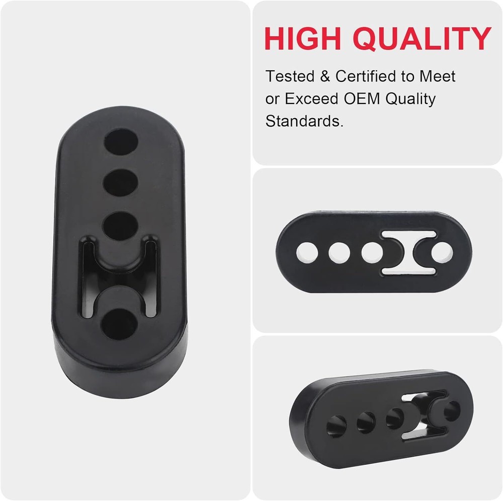 4Pcs Heavy Duty Exhaust Hanger Rubber Tail Pipe Mount Bracket Bushing Insulator