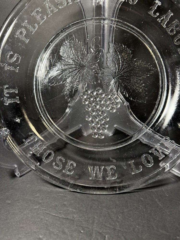 Glass Serving Plate with Inscription