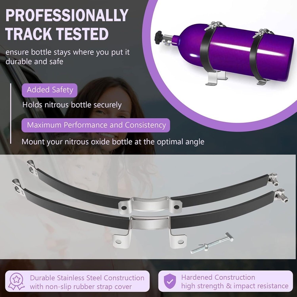 7'' Nitrous Oxide Bottle Bracket Mount Kit 82013 for 15LB 10LB Nitrous Bottle