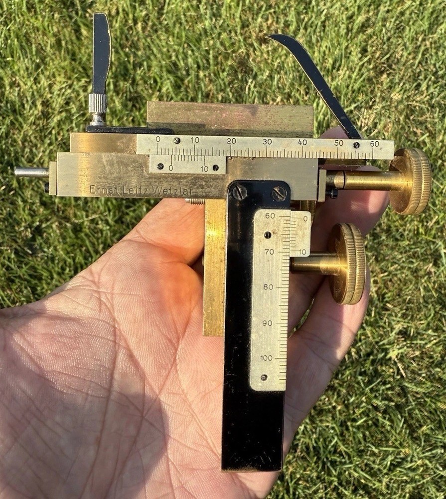 Antique Ernst Leitz Wetzlar Microscope Mechanical Stage Brass Part