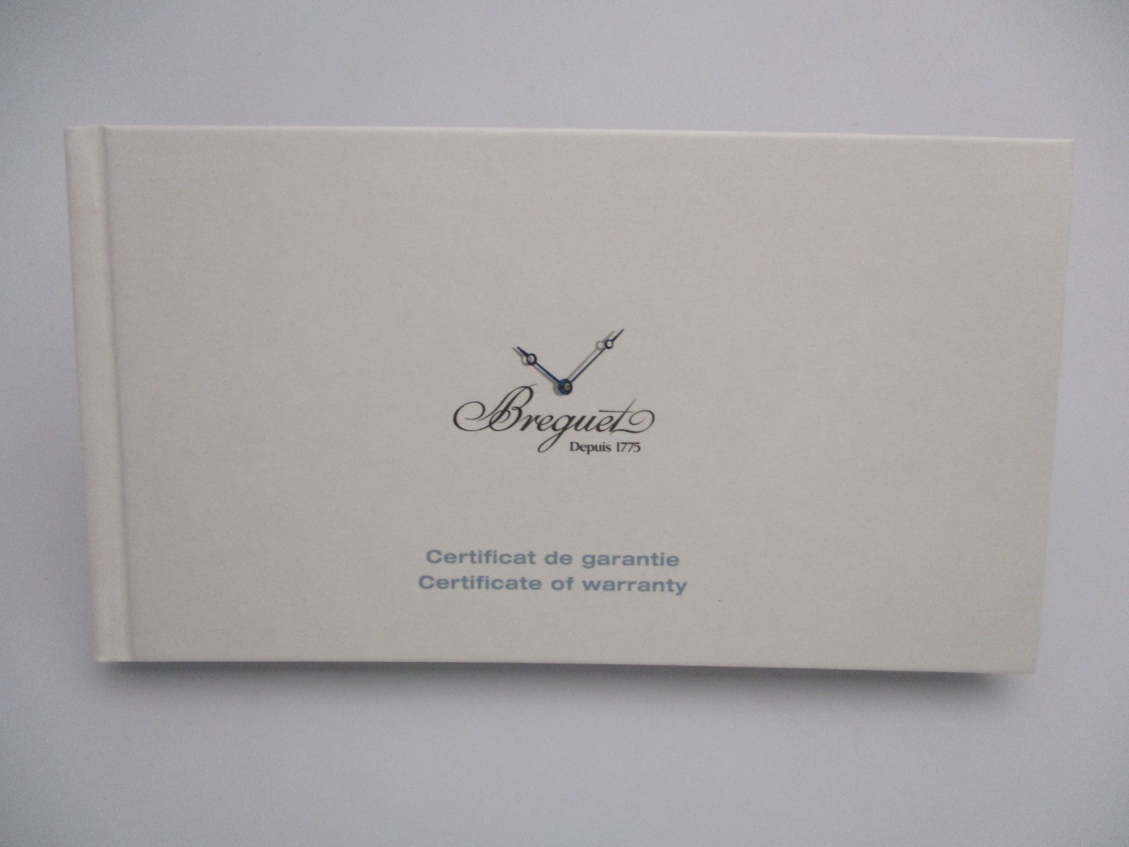 Authentic Breguet Swiss Watch Certificate of Guarantee Warranty Inside of Book