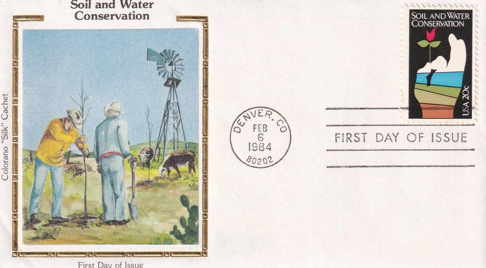 STAMP US SCOTT 2074 "Soil & Water Conservation" 20 CENT 1984 FDC - D