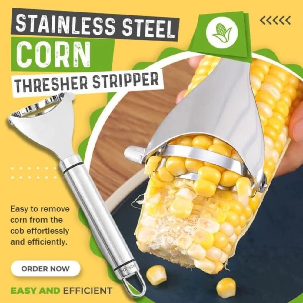 2 Pcs Stainless Steel Corn Peeler Corn Cob Stripper Tool with Ergonomic Handle
