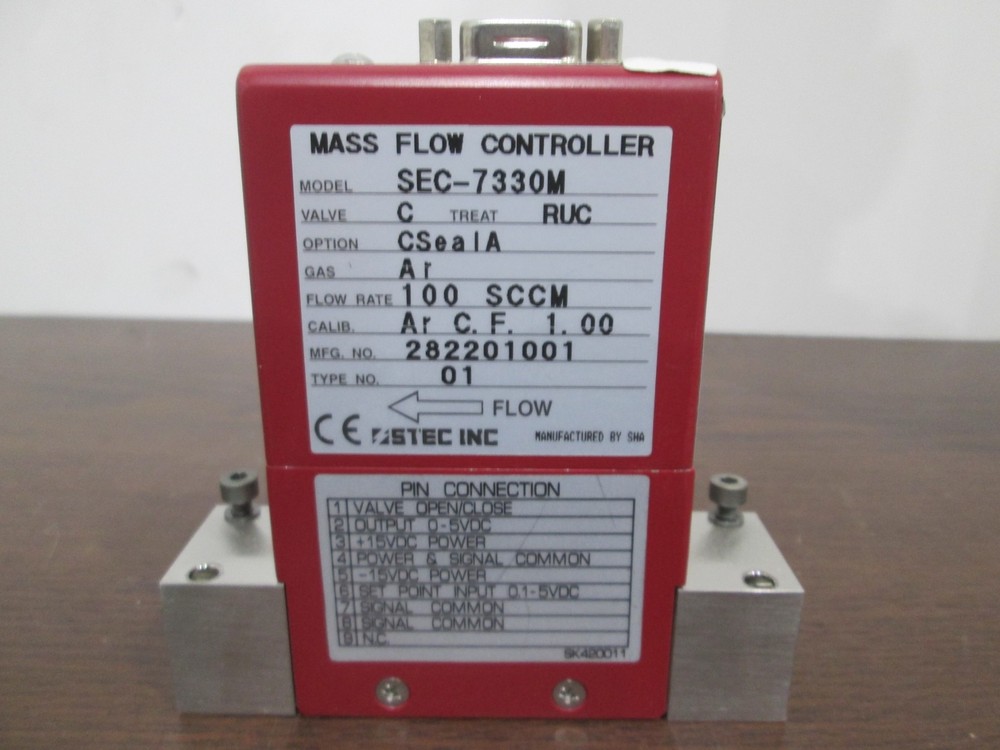Stec SEC-7330 100 SCCM AR 9-Pin Mass Flow Controller - Used