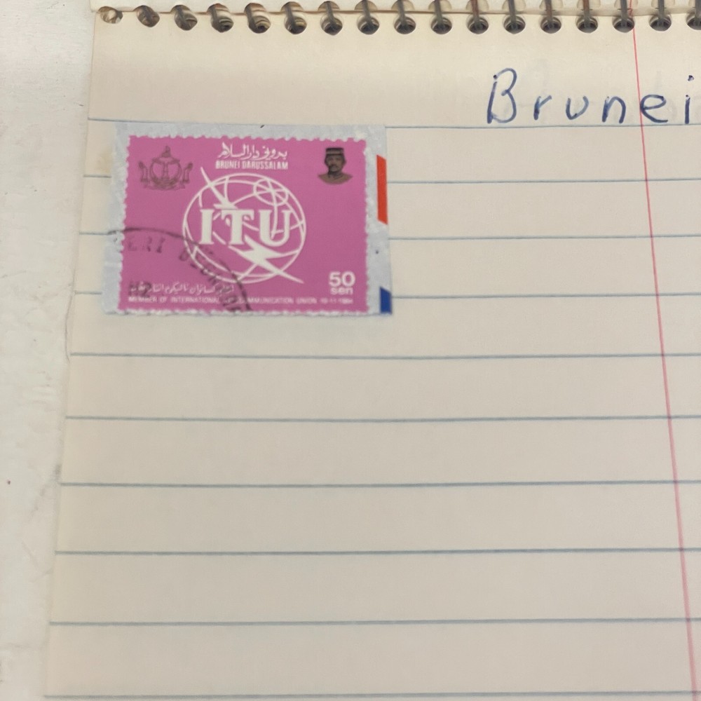 Stamps Brunei used on paper