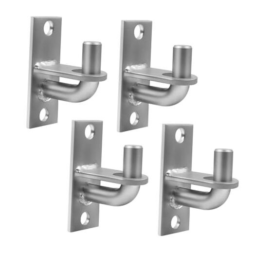 Wall Mount Gate Hinges, Heavy Duty Wall Plate Hinges,Wall Mount 4 Pack Silver