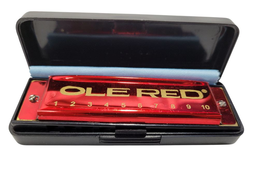 Ole Red Key of C Harmonica Beginner Red OR Harmonica with Hard Case