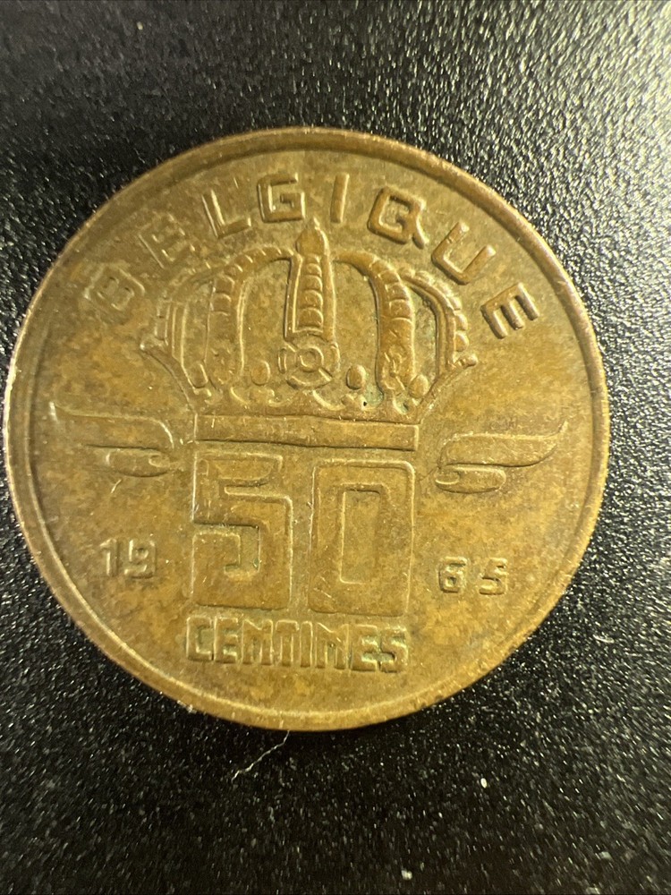 1965 Belgium 50 Centimes Coin