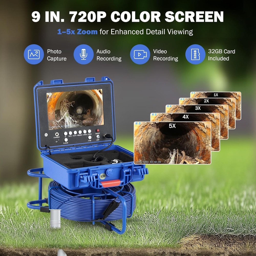 ZELCAN Self-Leveling Sewer Camera with Locator