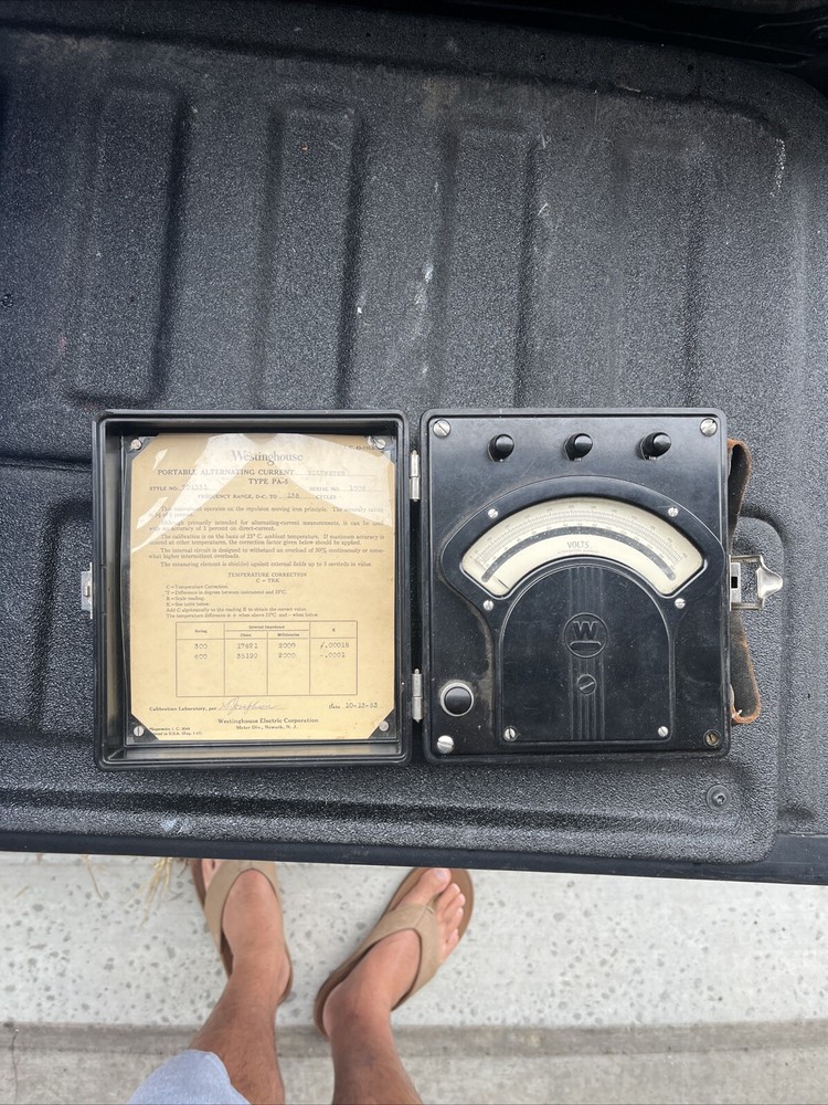 Westinghouse Portable Transformer Type AMMETER Type PA-5 Frequency 25-135 Cycles