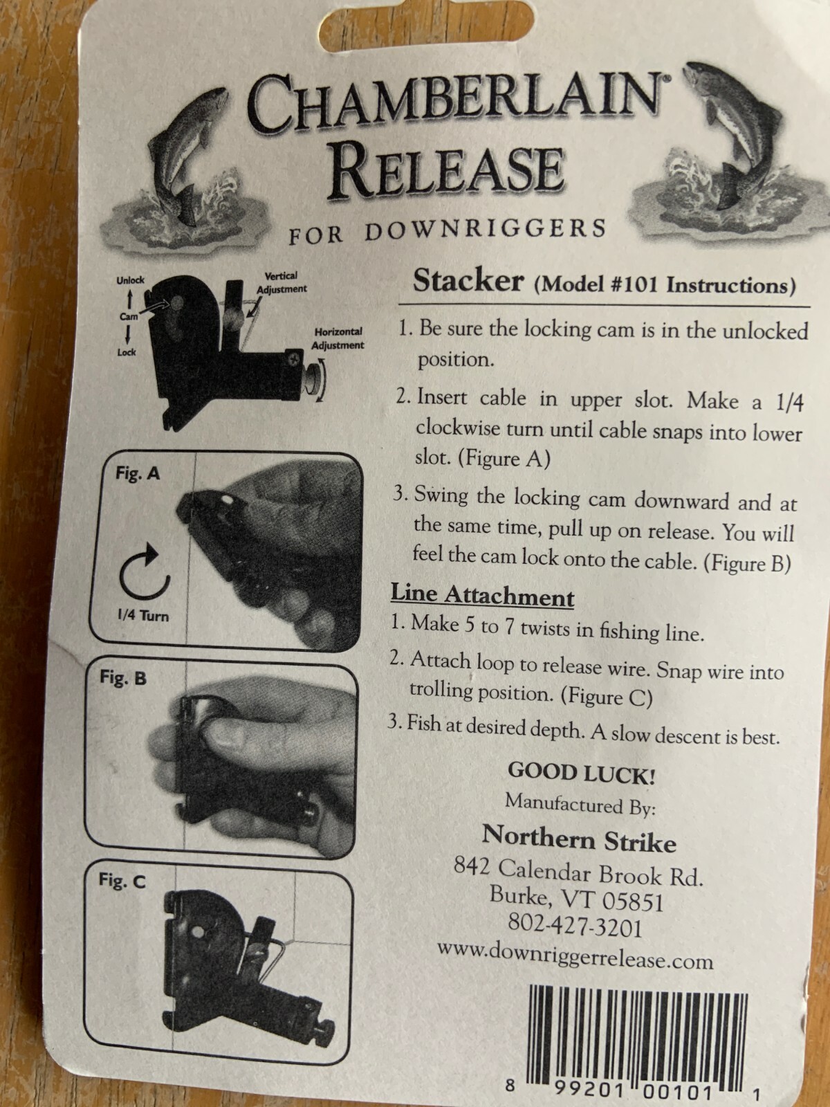 TWO PACK OF CHAMBERLAIN DOWNRIGGER RELEASE STACKER 101