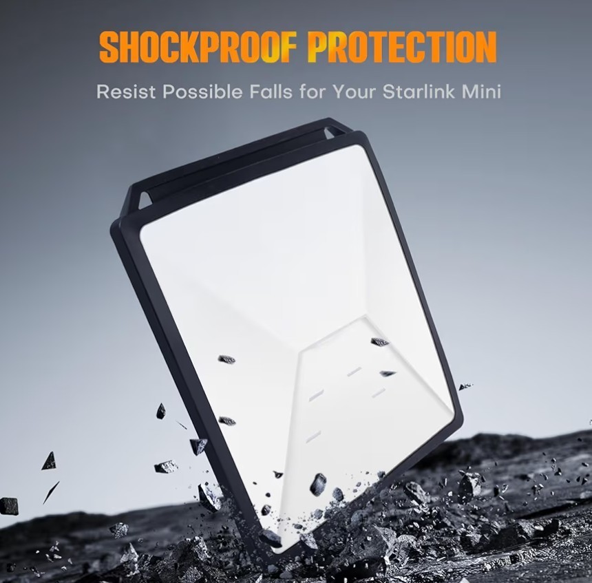 Starlink Mini Protective Cover Case Waterproof Silicone Protector(Black)