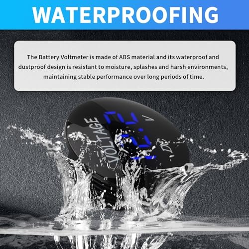 Volt Meter 12 Volt,LED Digital Display Car Battery Voltage Meter with 2PCS