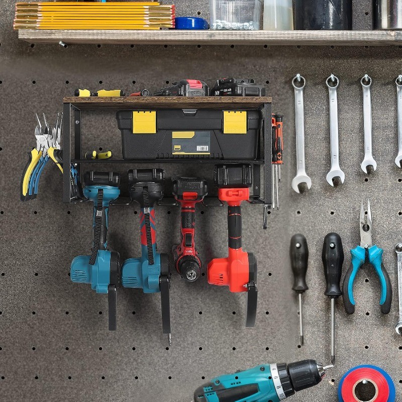 Wall Mount Heavy Duty Floating Power Tool Organizer for Cordless Drill, Workshop