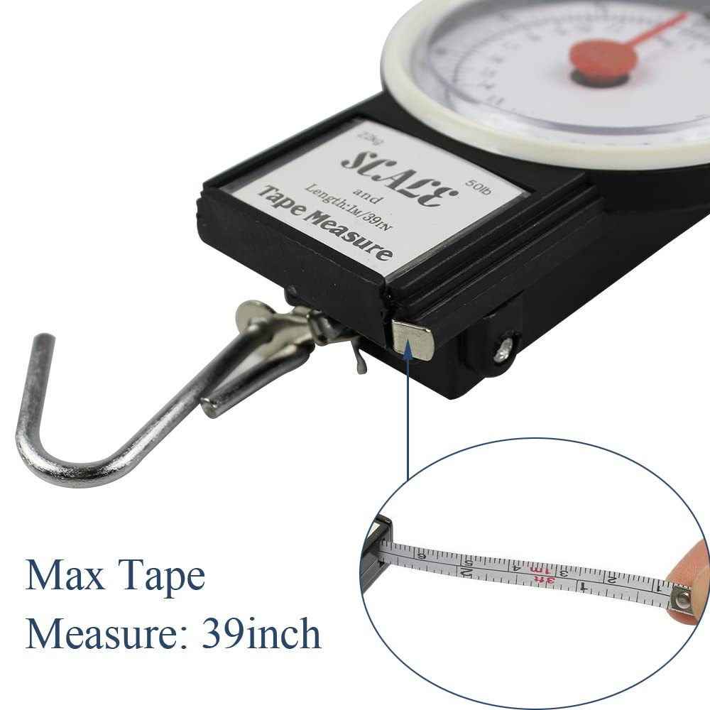 Mechanical Hanging Scale Multi-Purpose Portable Spring Dial Weight Scale with Ta