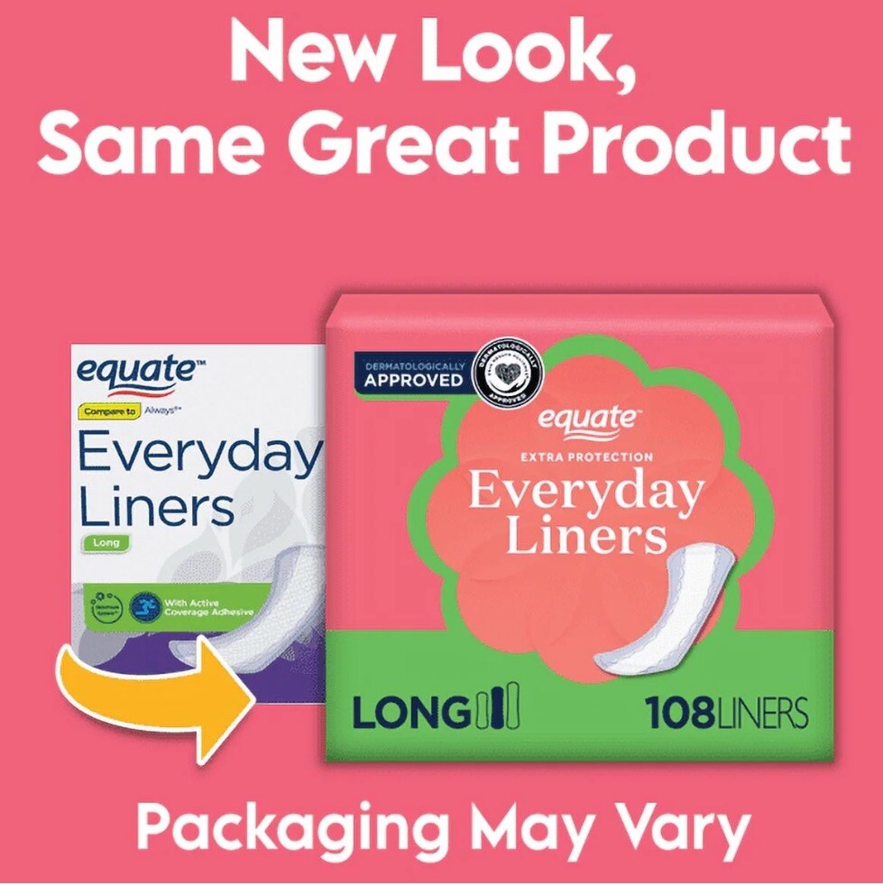 Equate Everyday Liners, Long, Unscented (108 Count)