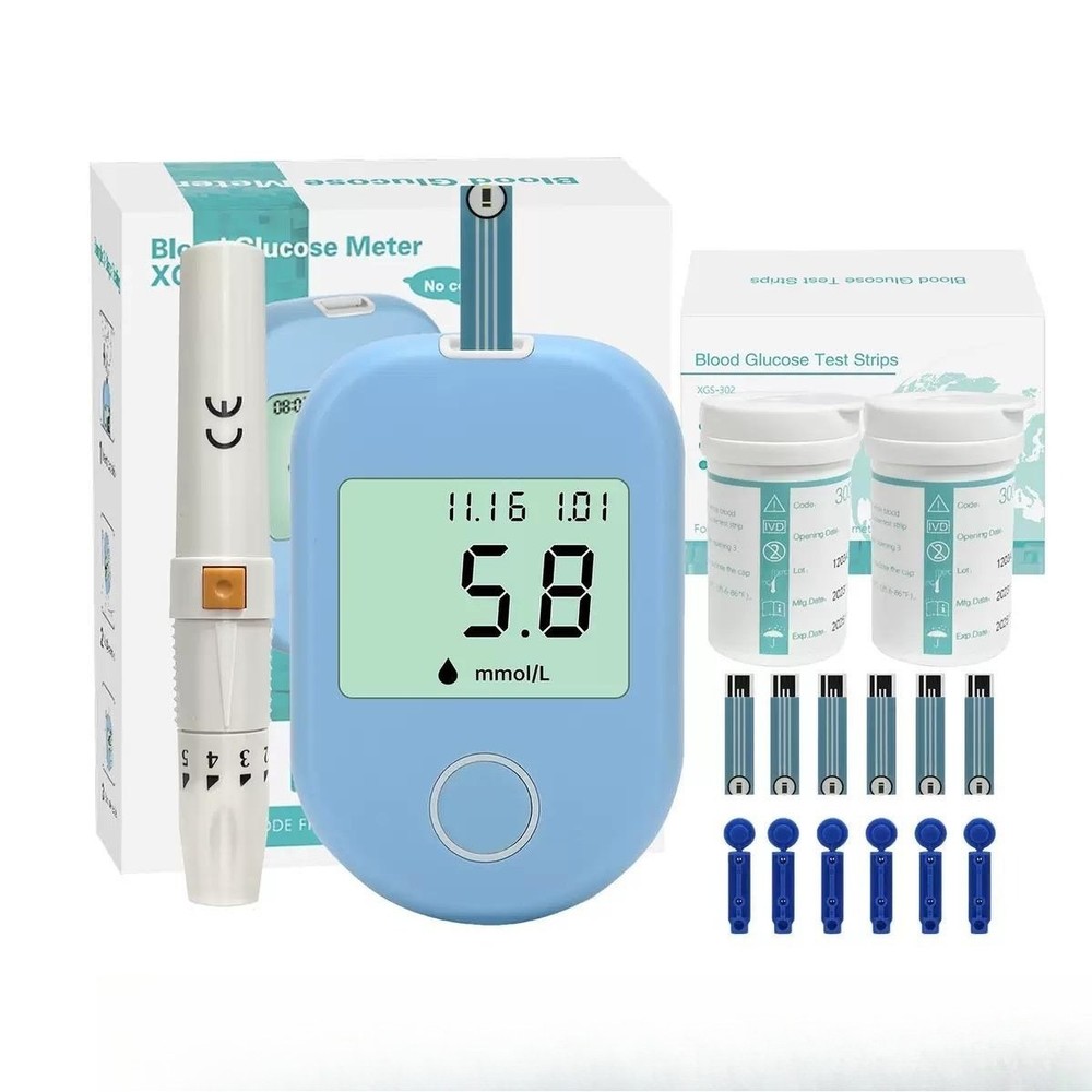 No Code Glucose Meter - Automatic Blood Sugar Tester with Strips for Home Use