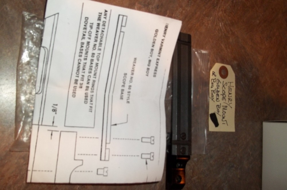 Henry, Big Boy or Golden Boy, Scope Mount Base