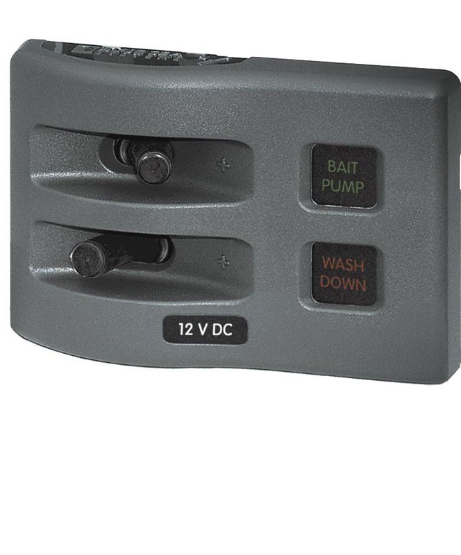 BLUE SEA 4302 WEATHERDECK PANEL, 2-POSITION, GRAY, 12-VOLT