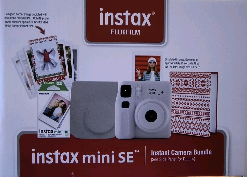 Fujifilm Instax Mini SE Instant 5MP Camera Bundle Gray