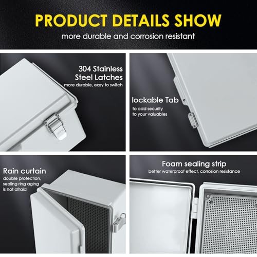 Waterproof Electrical Junction Box, IP67 Plastic Weatherproof Electrical