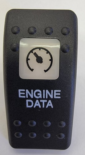 VVA9C ENGINE DATA Carling Black Switch Cap with Engine Data  Icon on white