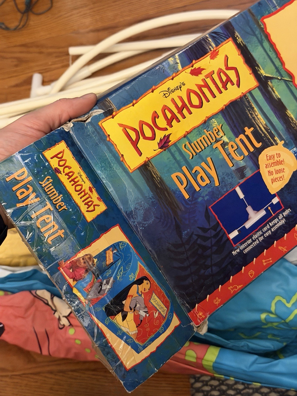 RARE Vtg Disney Pocahontas Vinyl Slumber Kids Play House Camp Tent 40x30x44 Used