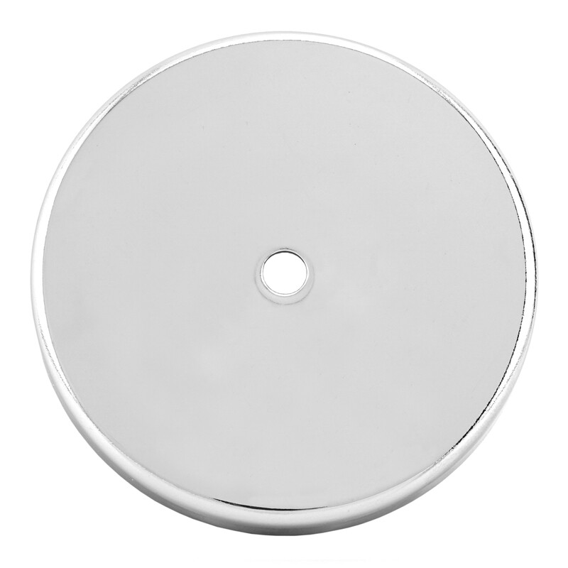Master Magnetics .375 in. Ceramic ROUND BASE MAGNET Silver 65 lb. Pull 1pk 07222