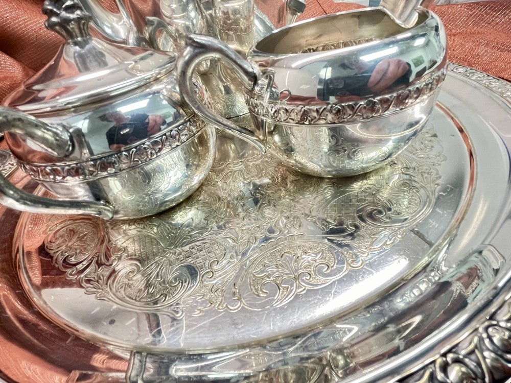 EB Rogers, 2307, Silver over Copper Tea Service