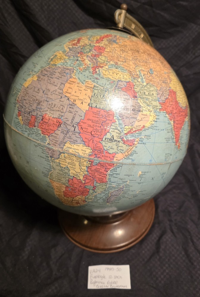 Replogle 12" Reference Globe 1940s-1950 Gustav Bruekmann