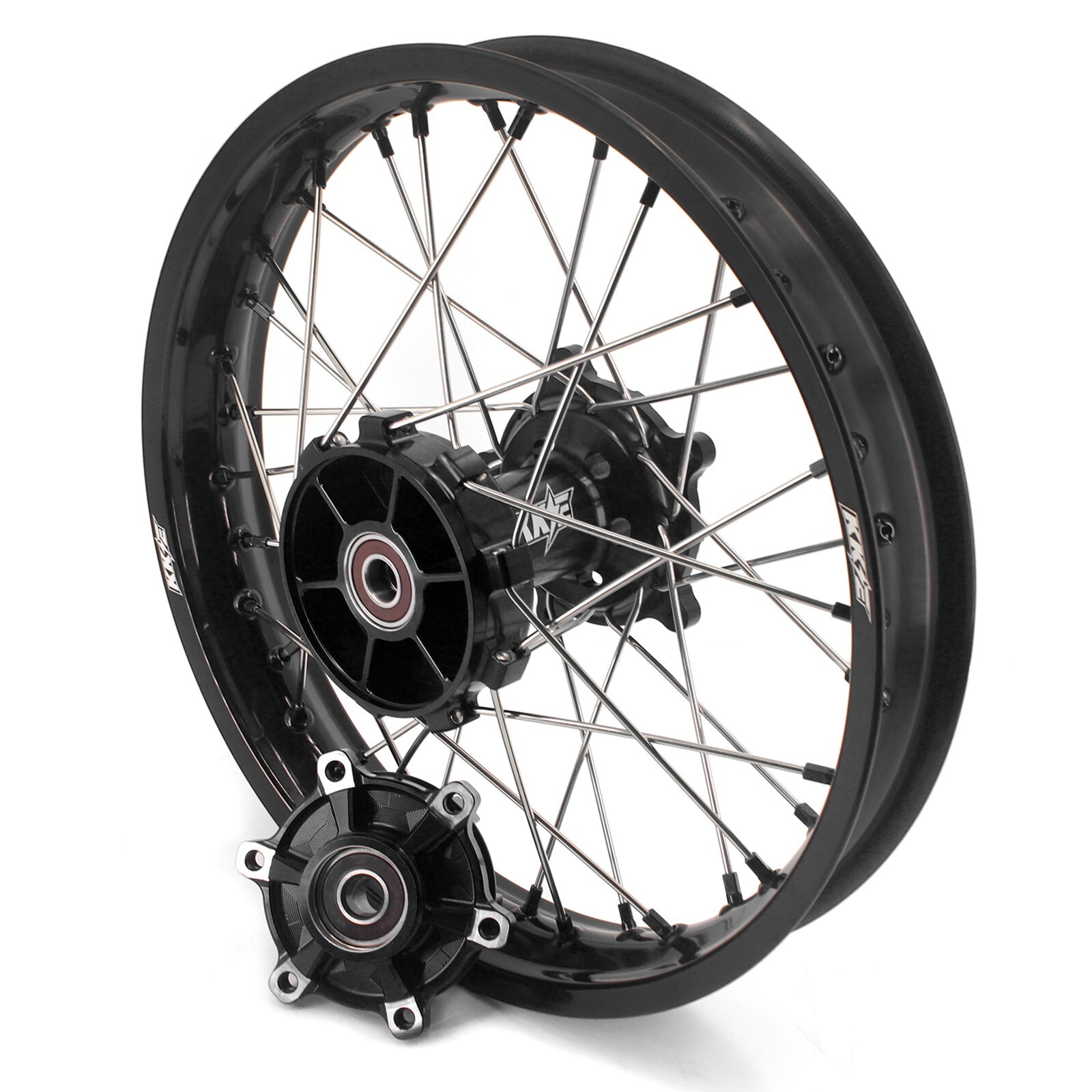 KKE 1.85*21/2.5*18 Cush Drive Wheels for Yamaha Tenere 700 2021-2025 Black Nuts