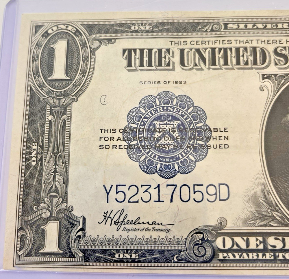 1923 Large $1 Dollar Silver Certificate Note Horse Blanket Uncirculated