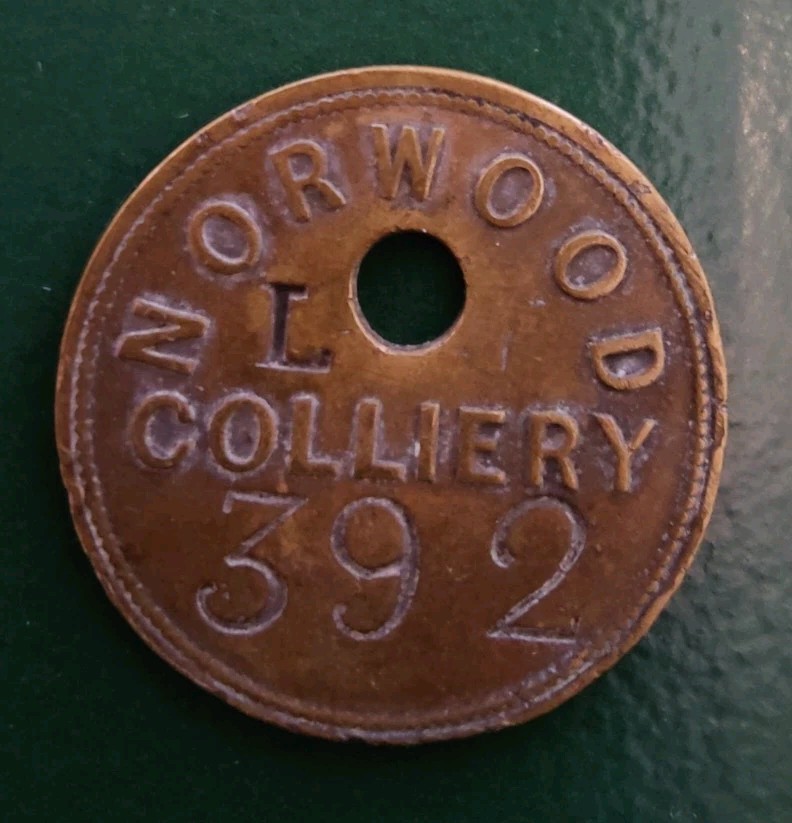 Norwood Colliery Pit Check Tally  marked 392