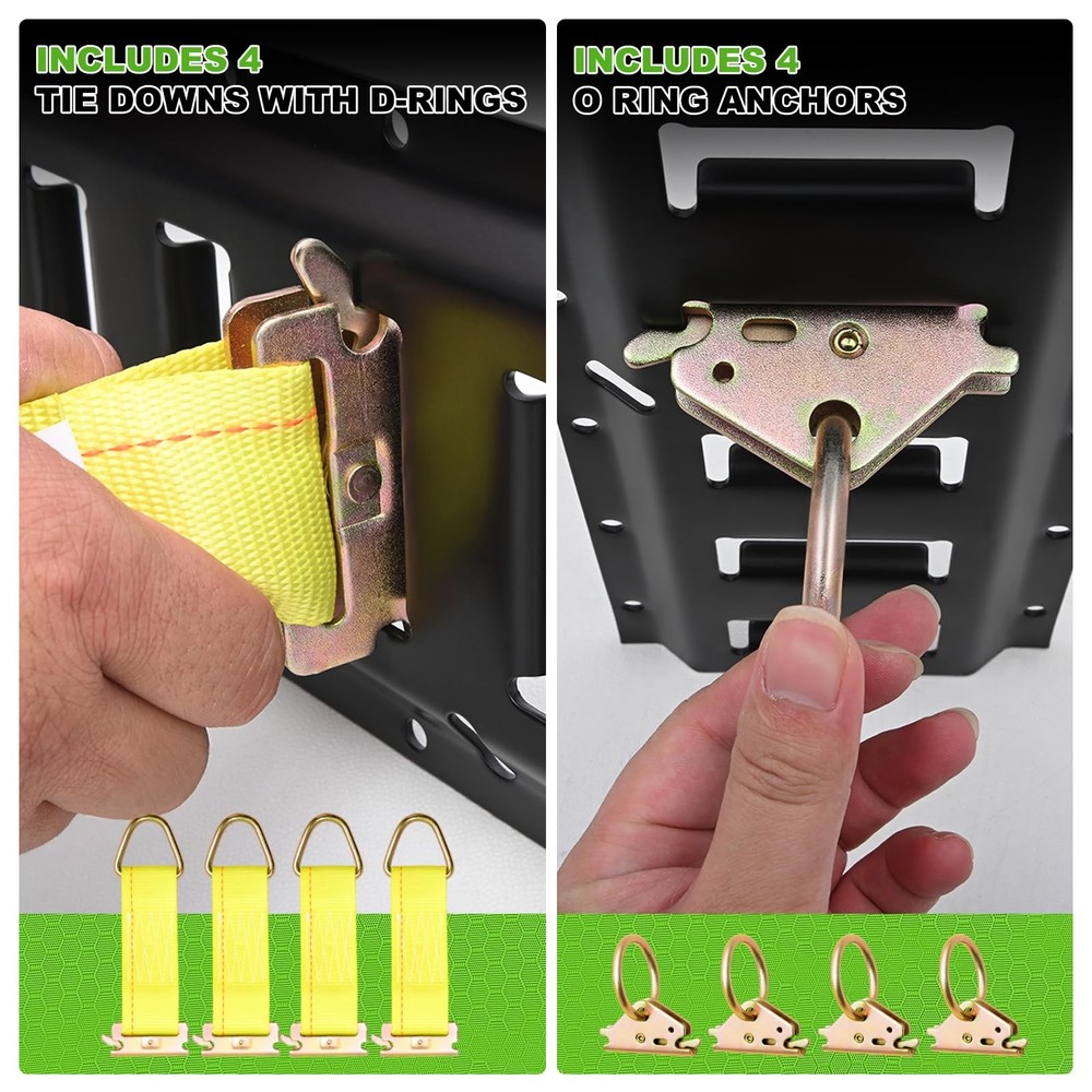 Thickened 2.5mm E Track Tie-Down Rail Kit，15 Pack Includes 4 16"...