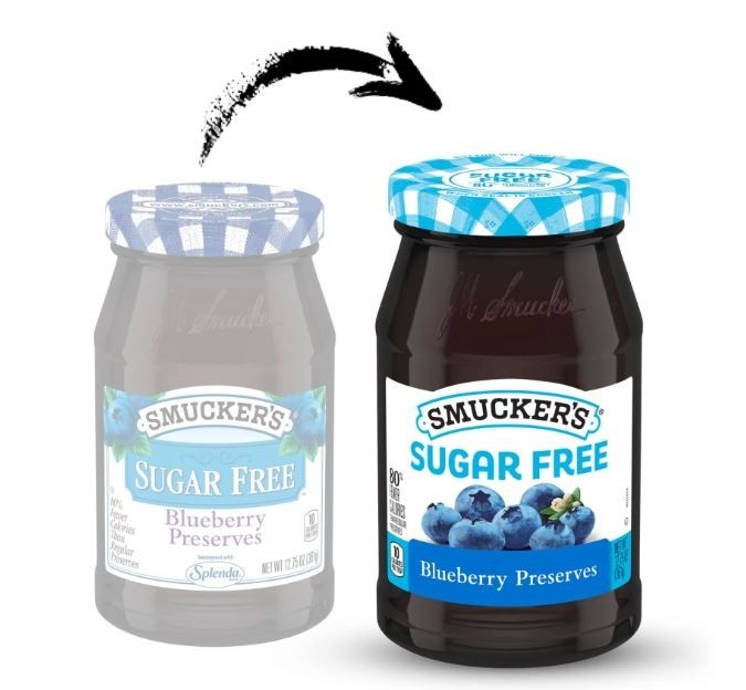 2 pack Smucker's: Blueberry Sugar Free Preserves, 12.75 oz New